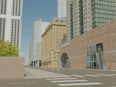 CityBlock01 buildings Low-poly 3D model