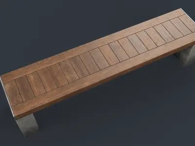 Modern Outdoor Bench 42 PBR Game Ready Low-poly 3D model