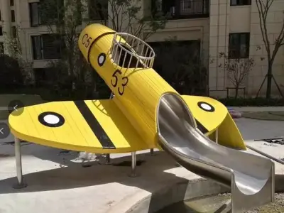 Children outdoor slide play airplane theme playground equipment  3D model