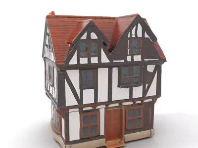 Charming Tudor House model pack Low-poly 3D model