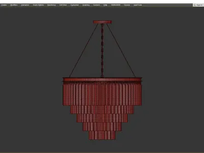 RH Odeon Chandelier Five Gold 80 Low-poly 3D model