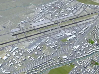 Boise Airport 10km Low-poly 3D model