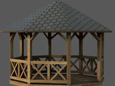  Garden Gazebo Low-poly 3D model