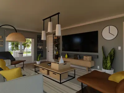  Classic style porch house with furniture 