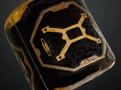 Golden Strips Metal Plate PBR Seamless Texture