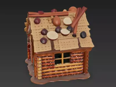 Rustic Pretzel Log Cabin 3D Model Low-poly 3D model