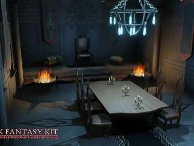 Dark Fantasy Kit Low-poly 3D model