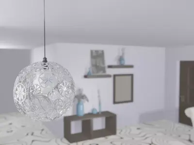 Astral-light living room with pendant light 3D model