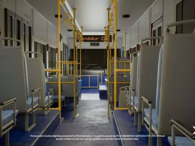 3D Bus Model  with Detailed Interiors and Advanced Rig System 3D model
