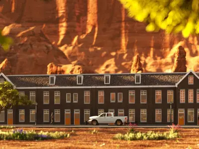 Motel Building Low-poly 3D model