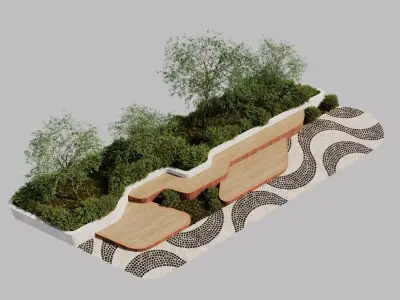 outdoor street plaza 3D model