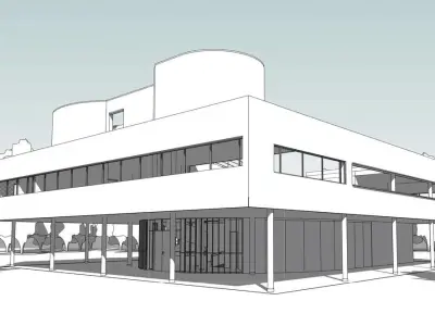 Villa Savoye Le Corbusier Revit 3D model