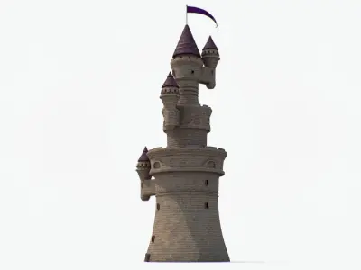  Multi Tower Castle fort 3D model