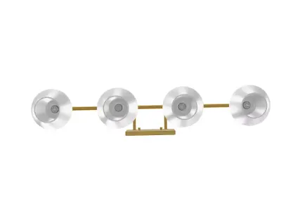 Light Brushed Gold Mid Century Modern Vanity Light Low-poly 3D model