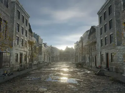 Abandoned Street Urban Decay  3D model