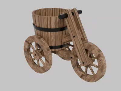 Tricycle Shaped Plant Stand or Flower Planter Low-poly 3D model