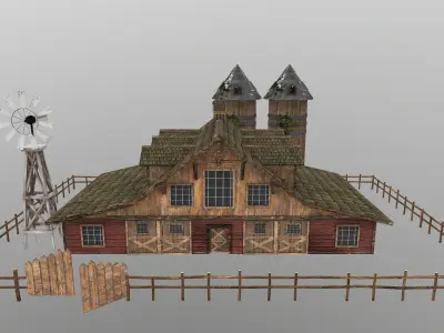 Barn Level 15 Low-poly 3D model