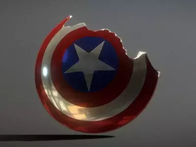 Captain America Broken Shield Low-poly 3D model