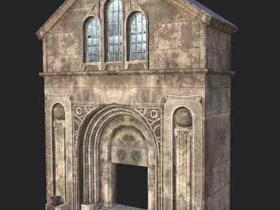 Church Entrance Low-poly 3D model
