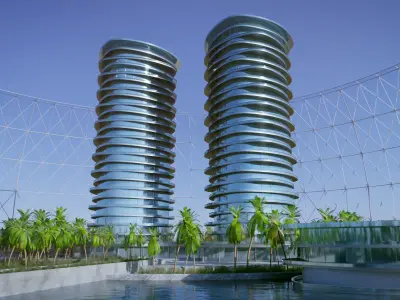 City Desert 2050 Low-poly 3D model