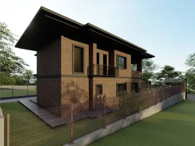 Villa in the village 3D design 3D model