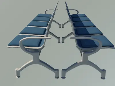 Public Seat Low-poly 3D model