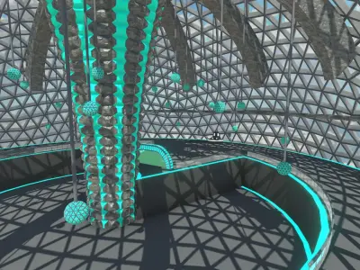 Sci-Fi King Hall 3D model