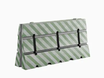 Dirty Traffic Barrier 04 3D model