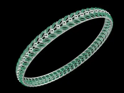 1358 Beaded Edge Scroll Bangle 61MM-9gm 3D print model