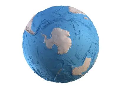 Earth Clay Shaded Globe Low-poly 3D model