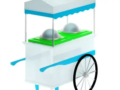 Ice cream cart Low-poly 3D model
