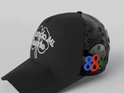 Trucker hat 3D mockup Wire back Low-poly 3D model