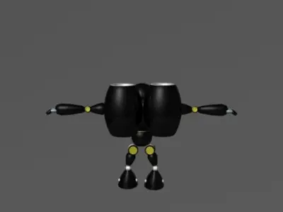 robot with two arms in air 3D model