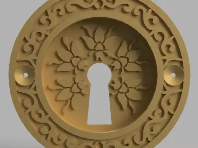 BEE DESIGN POCKET - DOOR PULL WITH AND WITHOUT KEYHOLE 3D print model