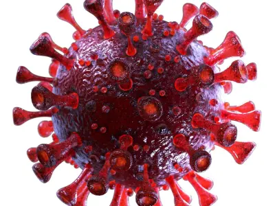 Coronavirus SARS-CoV-2 - Red - SCENE Low-poly 3D model