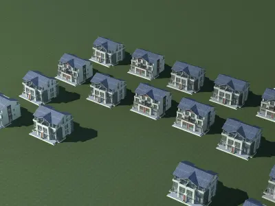 Architecture group of houses 3D model