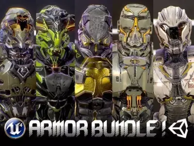 Armors Bundle 1 Low-poly 3D model
