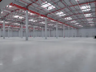 Industrial Warehouse Interior 8 Low-poly 3D model