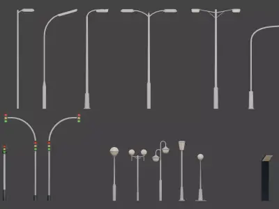 Street Lamps Low-poly 3D model