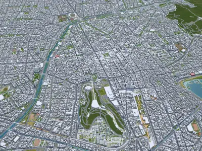 Cochabamba Bolivia 40km AI Low-poly 3D model