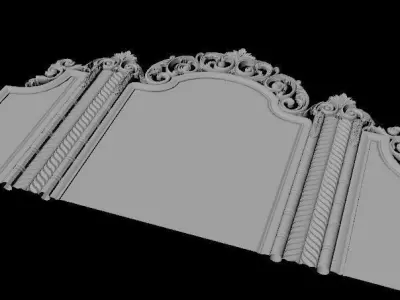 mirror gold ornate frame 3D model