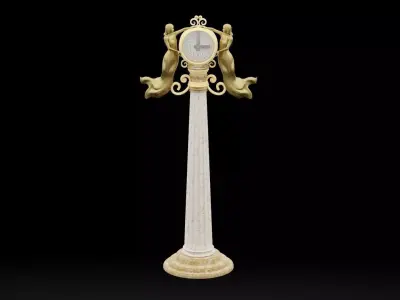 Fancy Street Clock Low-poly 3D model buy
