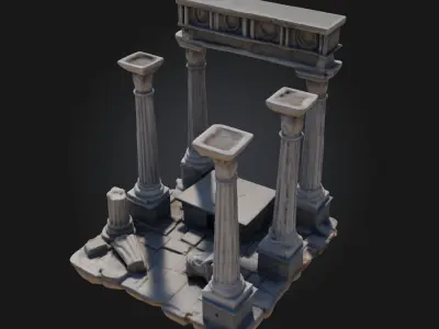 Ancient Ruins Scene  Echoes of a Lost Civilization 3D model