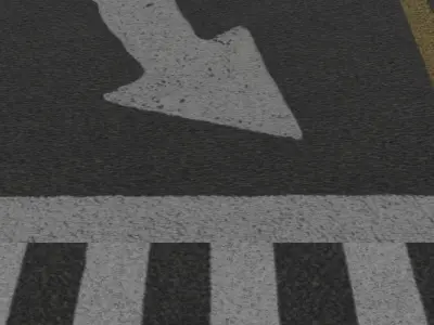 Traffic Intersection with crosswalks and truncated dome mats Low-poly 3D model