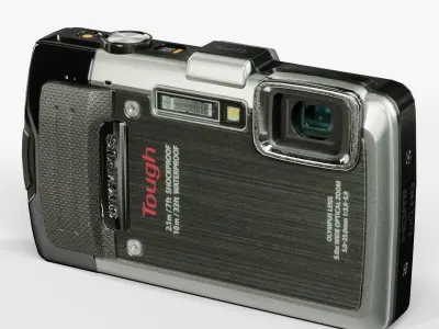 Olympus Stylus Tough TG-830 Silver rugged proof digital camera Low-poly 3D model