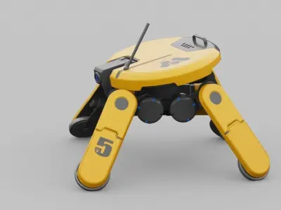 PLANET EXPLORER DROID rigged 3D model