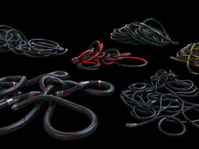 Cables and Wires floor set 3D model