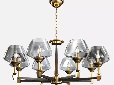 FASHION BRASS EXCLUSIVE CHANDELIER 2 Low-poly 3D model