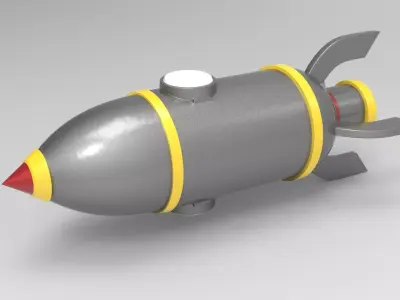 Rocket Low-poly 3D model