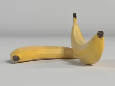 Banana two bananas Low-poly 3D model